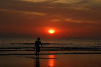 Abendstimmung am Legian Beach in Bali